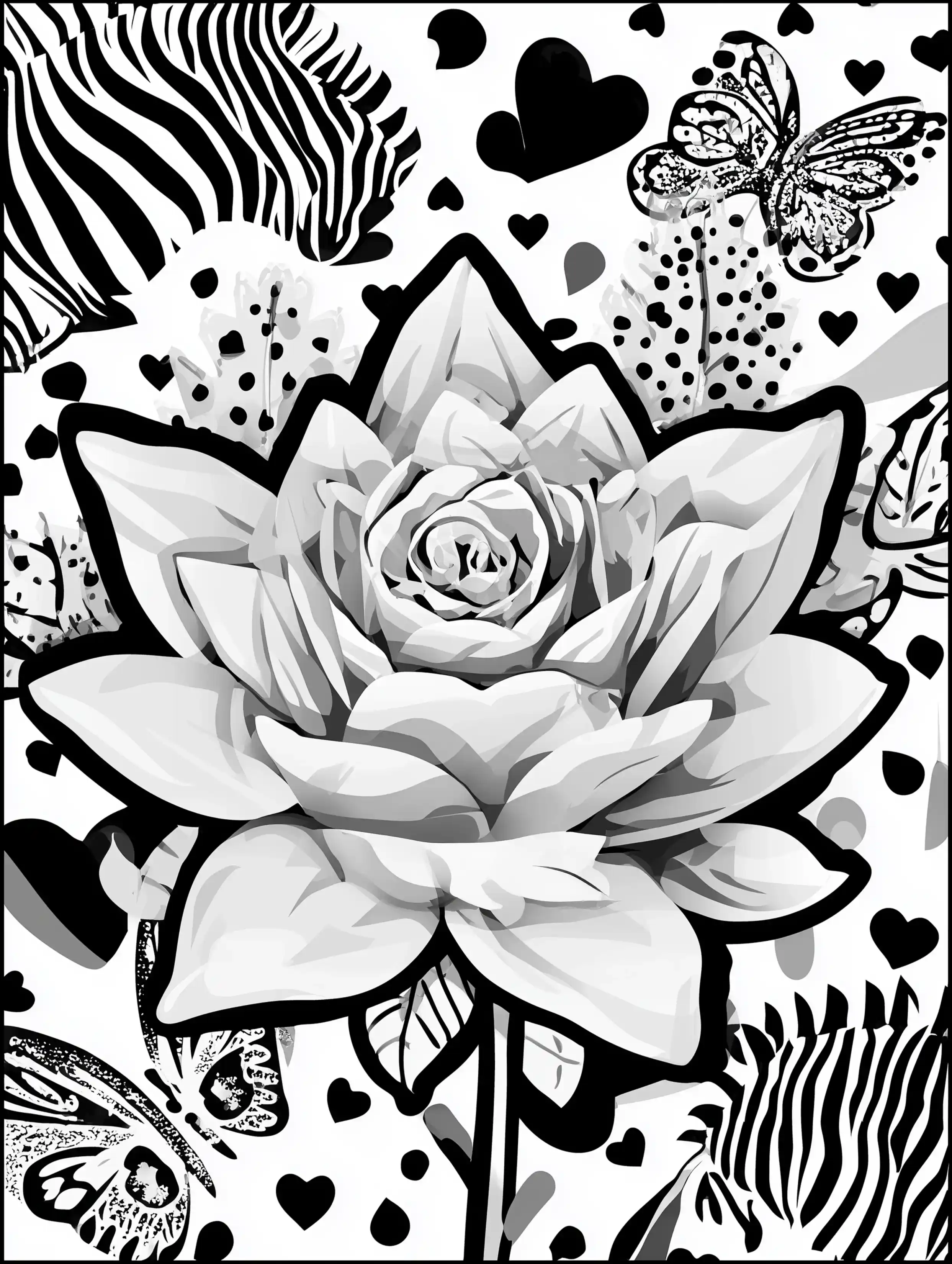 Free printable coloring pages floral featuring a very open flower on a stem